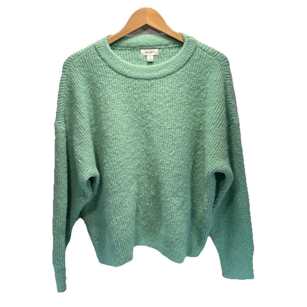 On 34th Women’s Mint Green Sweater 2X Crew Neck Soft Pullover Knit Cozy plus
